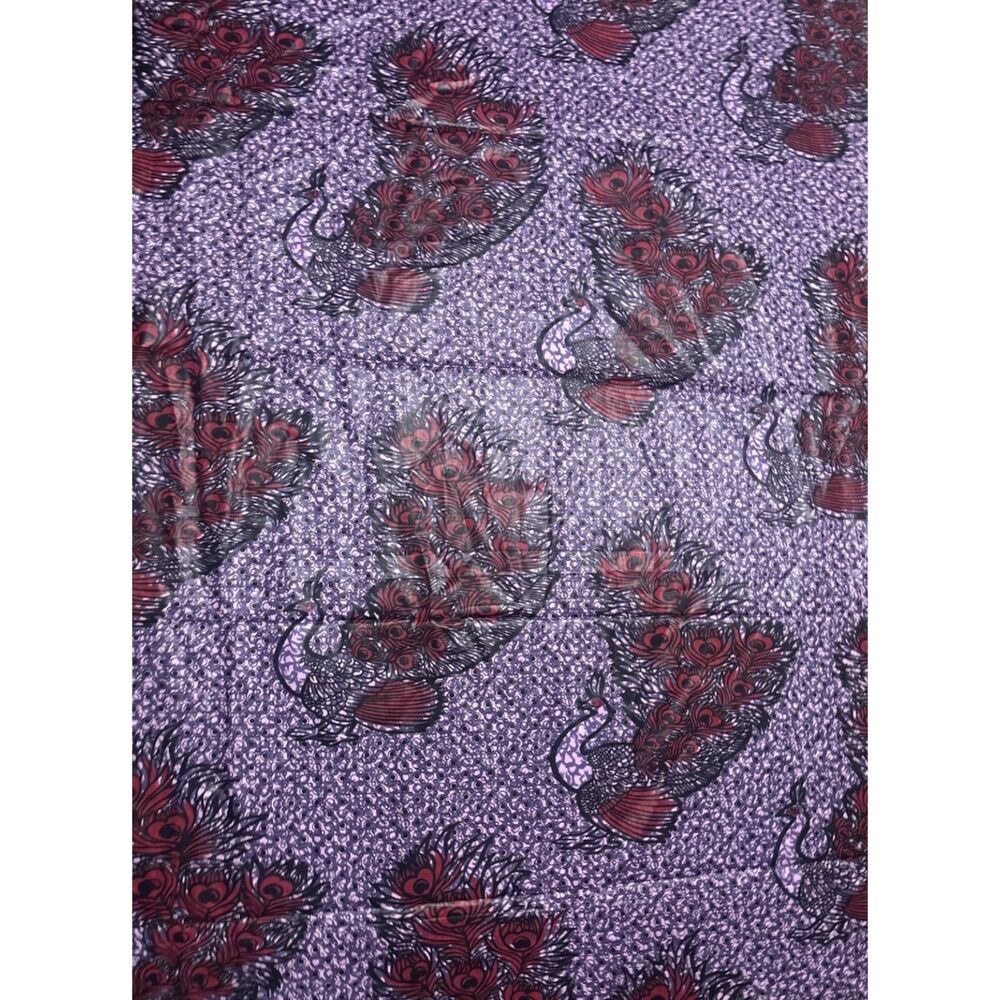 Vintage Ankara African Wax Print Peacock Fabric 144"L x 44"W 4 Yards